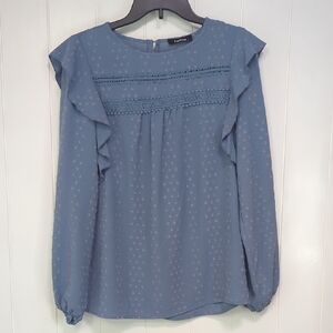 ❤️5/$25 Blue Ruffled Women's Top